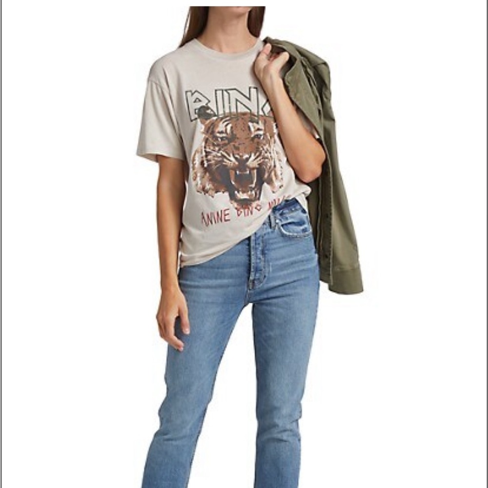 Anine bing tiger tee beige small great condition